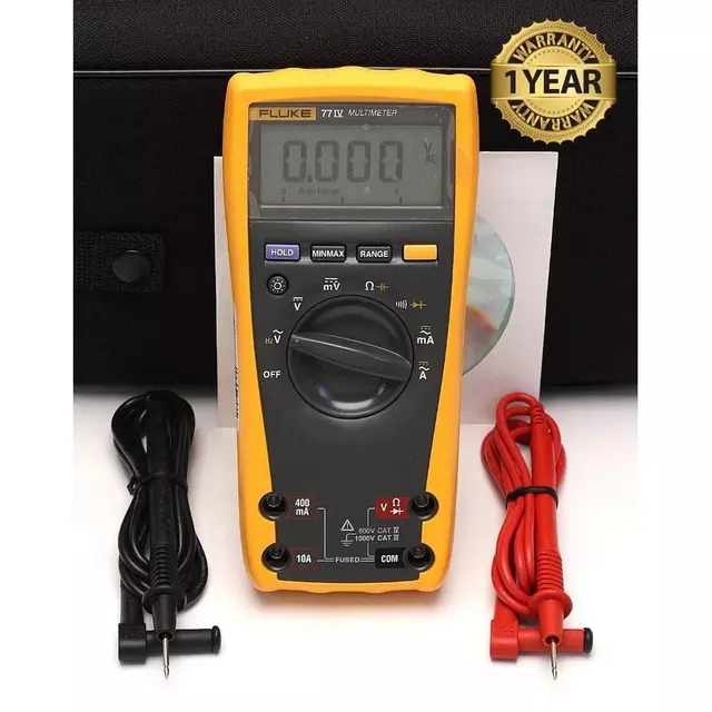 Fluke 77-4/EUR Fluke 77-IV Digital Multimeter, 6000-Count LCD, CAT III 1000V / CAT IV 600V