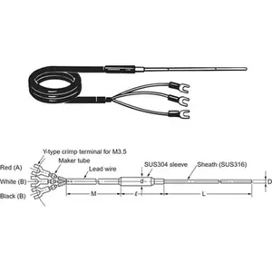Omron E52-P20C E52 Series Platinum RTD Temperature Sensor Probe