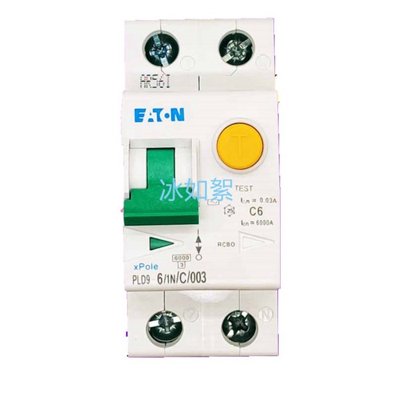 Eaton RCCB with overload protection PLD9, 1P+N, 6-40A, 10-300mA, Curve C/ D